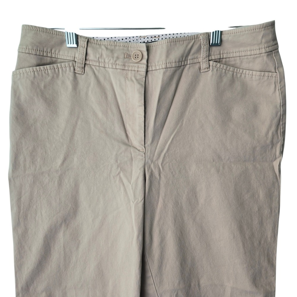 Talbots Perfect Crop Pant Curvy Tan Khaki Mid Rise Stretch Trousers Size 6